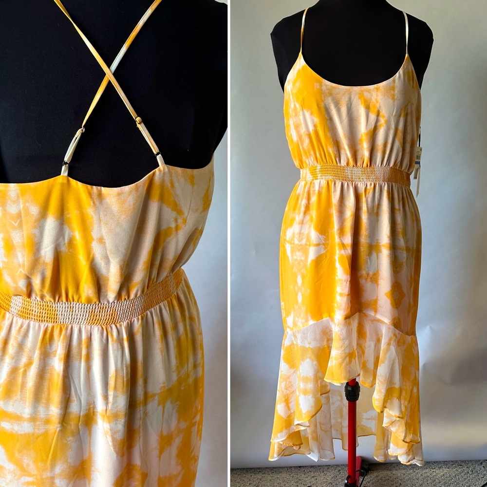 NWT Orange tie-dye chiffon dress